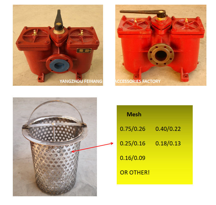 Tamiz a dos caras PARA el modelo del filtro de succión de la bomba de aceite de lubricante: Stainl del cartucho de filtro del arrabio del cuerpo de AS80-0.75/0.26 Cb/T425-94