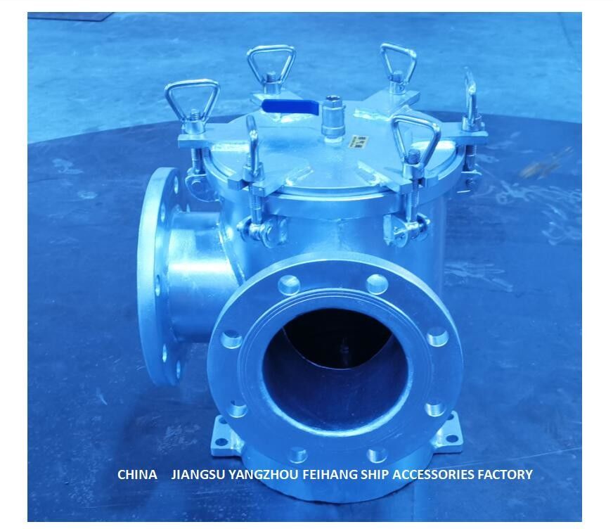 Inmersión caliente de acero central Galvaniz de carbono del ángulo del sistema de enfriamiento del agua dulce de BRS150 CB/T497-2012 Marine Sea Water Filter Right
