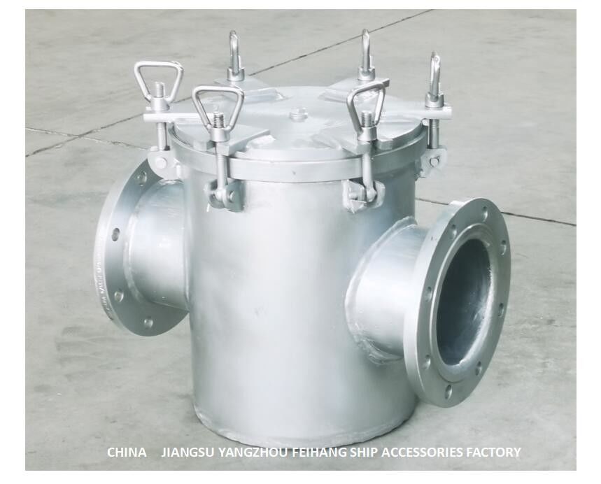 Derecho a través del filtro de agua grueso de la succión para el material de acero a granel de carbono de la entrada de bomba del agua de mar AS150 CB/T497-2012