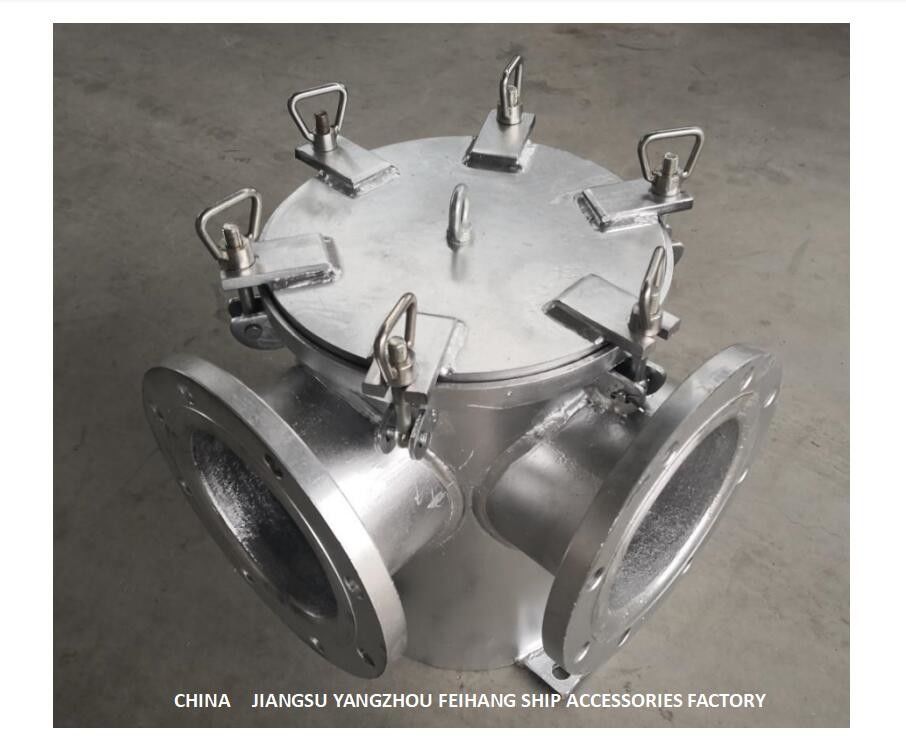 Inmersión caliente de acero central Galvaniz de carbono del ángulo del sistema de enfriamiento del agua dulce de BRS150 CB/T497-2012 Marine Sea Water Filter Right