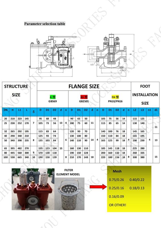 Modelo AS50-0.16/0.09 Cb/T425-94-Silenadores de doble aceite marinos-Filtros de doble aceite marinos