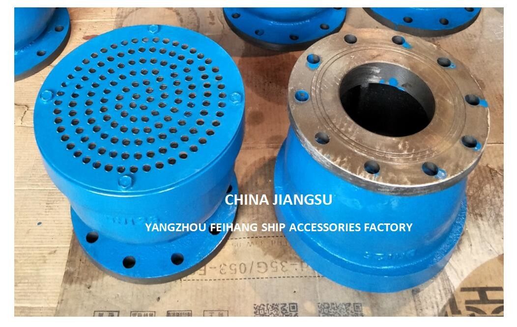 Tipo de cuello de ganso Cabeza de ventilación de aire, tamaño DN125, conexión de flanges de acero inoxidable de carrocería de bolas flotantes de hierro fundido