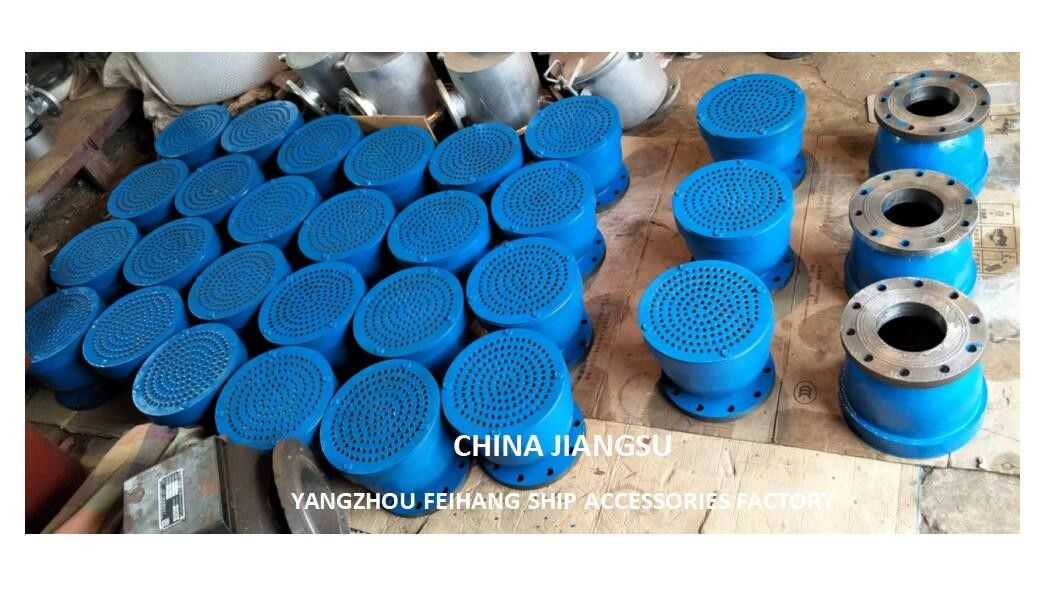 Tipo de cuello de ganso Cabeza de ventilación de aire, tamaño DN125, conexión de flanges de acero inoxidable de carrocería de bolas flotantes de hierro fundido
