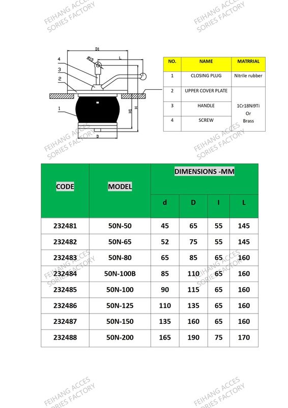 Impa232481 50N-50 DECK SCUPPER PLUG, GUTTER PLUG-YANGZHO FEIHANG FACTORY de accesorios para buques y barcos de las ciudades de China y China