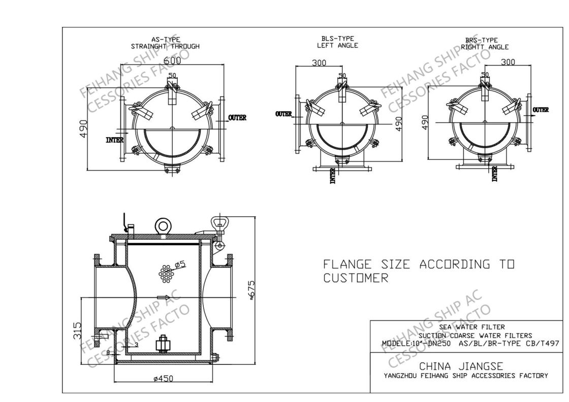 China Proveedor de filtro de agua de mar principal de agua de mar filtros de agua de mar filtros de agua de mar tipo cesta de mar filtros de agua de mar
