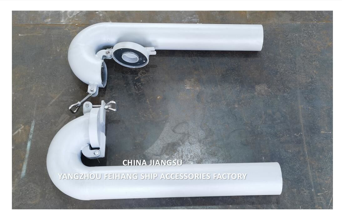 Ventilación de cuello de ganso de cubierta marina de diámetro 100 mm, tipo redondo, con válvula de colgajo (el cuello de ganso deberá estar cerrado)