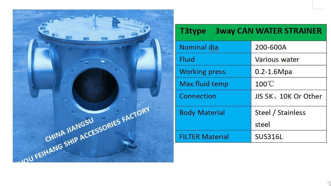 Acero inoxidable tipo 3 de 3 maneras puede filtrar el agua diseño con bridas 5K o 10K pintura galvanizada caliente / epoxi