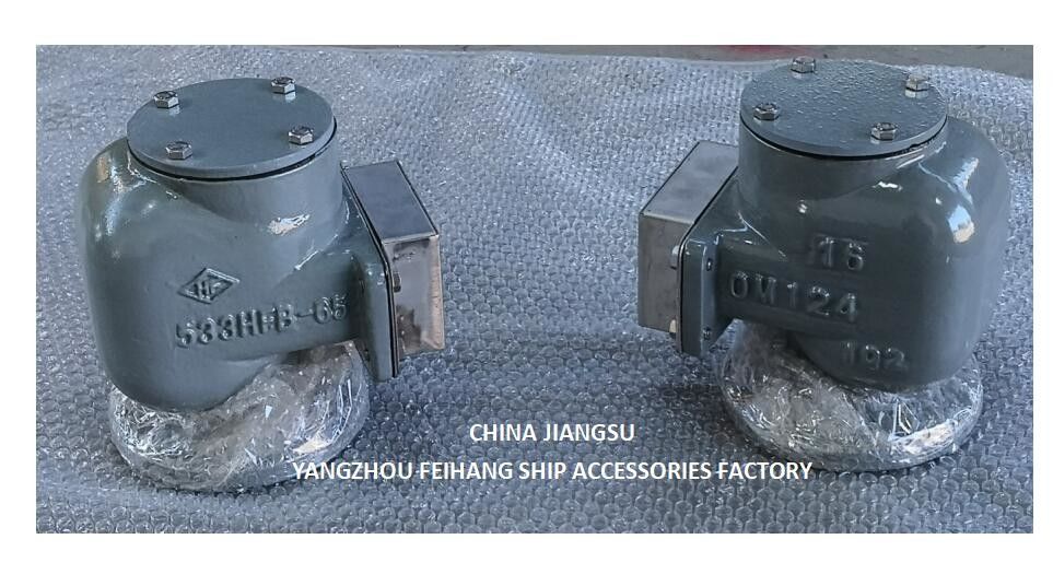 Cabeza de ventilación de la brida de hierro fundido y cabeza de la tubería de aire para el tanque de lastre Modelo:533HFB-65A con disco flotante SUS 316l
