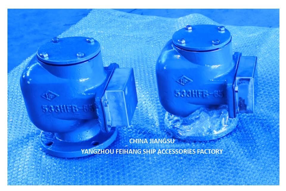Cabeza de ventilación de la brida de hierro fundido y cabeza de la tubería de aire para el tanque de lastre Modelo:533HFB-65A con disco flotante SUS 316l
