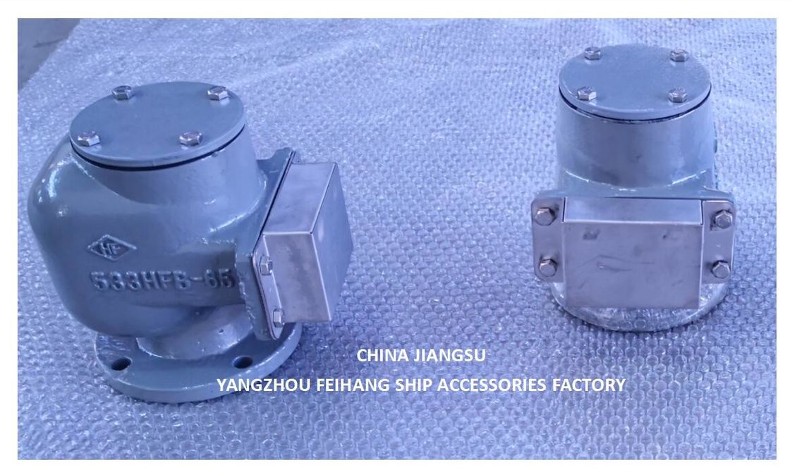 Cabeza de ventilación de la brida de hierro fundido y cabeza de la tubería de aire para el tanque de lastre Modelo:533HFB-65A con disco flotante SUS 316l