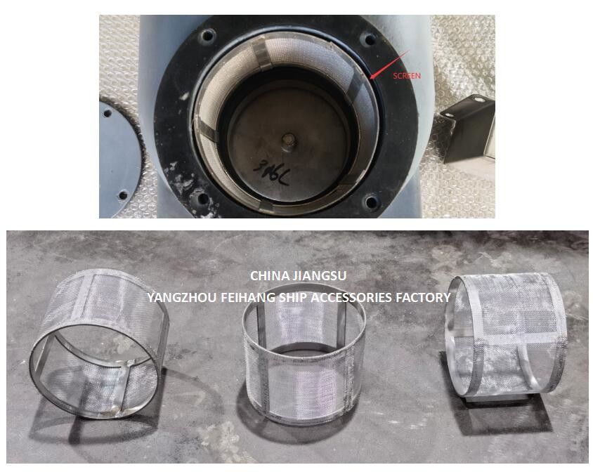 Protección contra incendios para la cabecera de la tubería de aire no. 533HFO-350A y malla contra incendios para la cabecera de ventilación no. 533HFO-350A Material: acero inoxidable