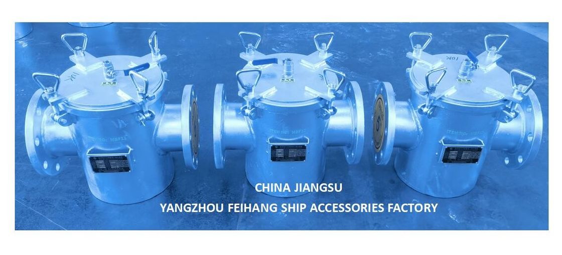 Cuadrícula de filtración de agua de mar para la entrada de la bomba principal de agua de mar modelo AS125 CBM1061 Cuerpo galvanizado, pantalla de acero inoxidable
