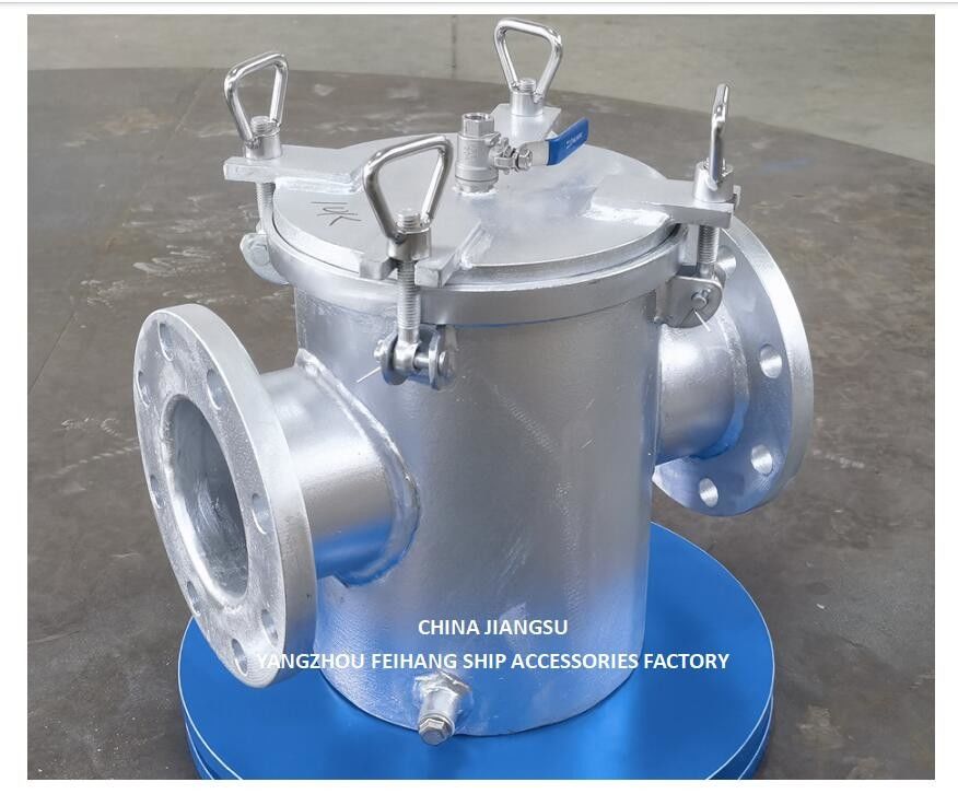 Cuadrícula de filtración de agua de mar para la entrada de la bomba principal de agua de mar modelo AS125 CBM1061 Cuerpo galvanizado, pantalla de acero inoxidable