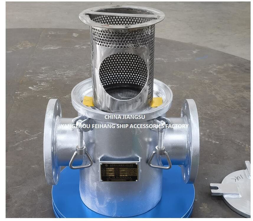 Cuadrícula de filtración de agua de mar para la entrada de la bomba principal de agua de mar modelo AS125 CBM1061 Cuerpo galvanizado, pantalla de acero inoxidable