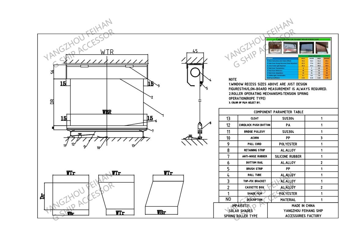 SILENCIA SOLAR MARINA y protector solar antirrelación para persianas de rodillo