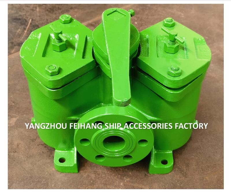 Filtros de aceite dúplex Modelo:AS32-0.40/0.22 Cb/T425-94 Para la bomba de aceite lubricante, tipo recto, cuerpo de hierro fundido, con elemento filtro,