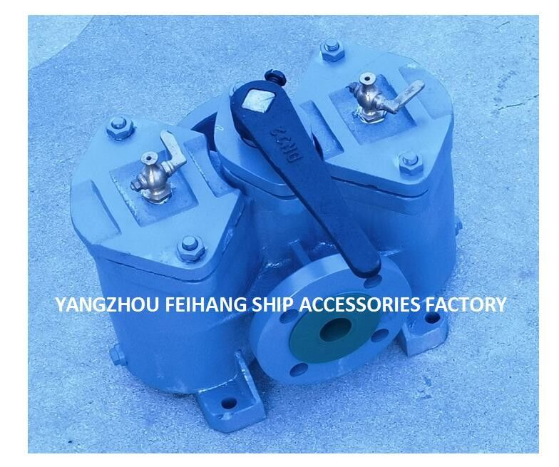 Filtros de aceite dúplex Modelo:AS32-0.40/0.22 Cb/T425-94 Para la bomba de aceite lubricante, tipo recto, cuerpo de hierro fundido, con elemento filtro,