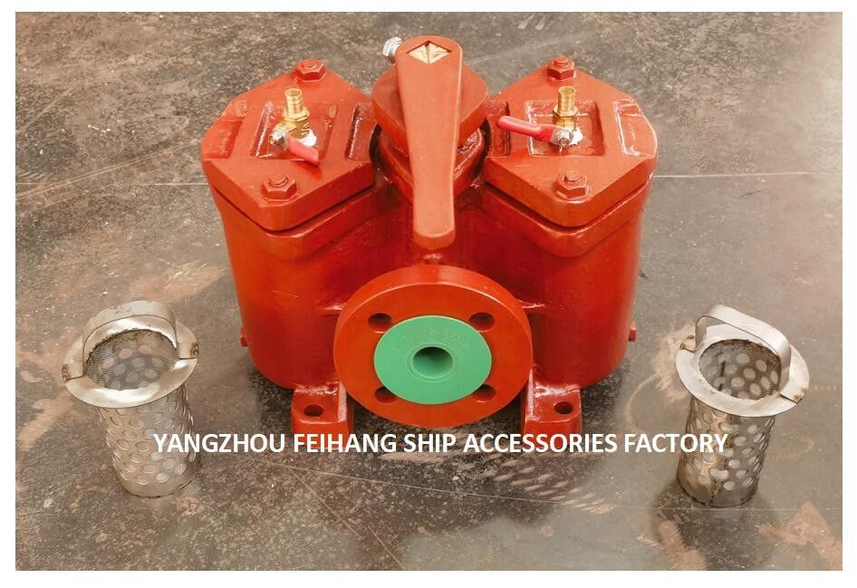 Filtros de aceite dúplex Modelo:AS32-0.40/0.22 Cb/T425-94 Para la bomba de aceite lubricante, tipo recto, cuerpo de hierro fundido, con elemento filtro,