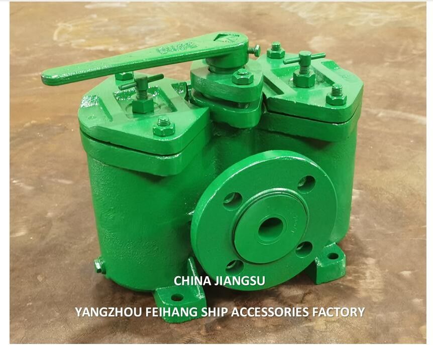 Filtro de aceite doble que incluye elementos de filtro FH16032 CB/T425 FLANGE a FLANGE -195mm FLANGE OD140, FLANGE PCD-100m