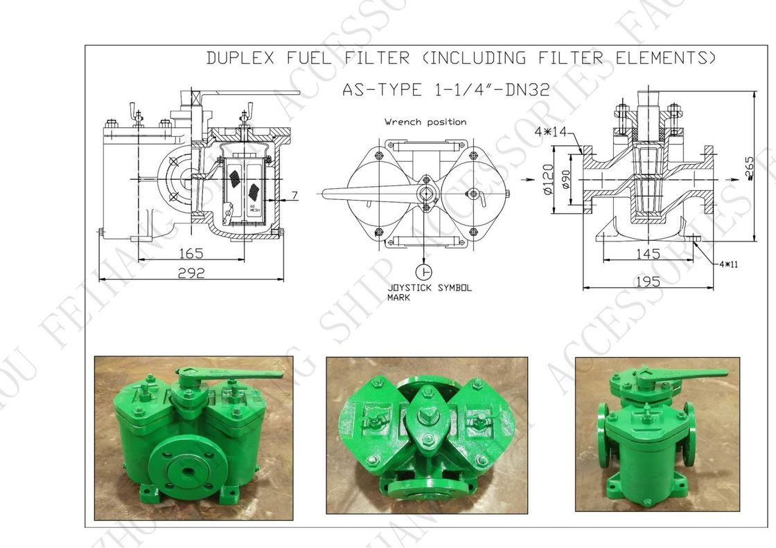 AS32 CB/T425 filtros de aceite dúplex con rango de presión de 0,5 MPa y rendimiento superior