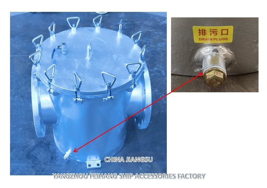AS250 CB/T497-2012 Filtros de agua gruesa marina y filtro de agua de mar Mairine Cuerpo de acero al carbono, filtro de acero inoxidable