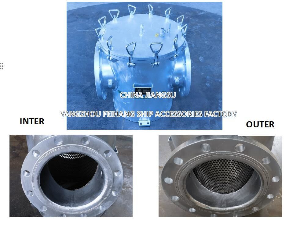 AS250 CB/T497-2012 Filtros de agua gruesa marina y filtro de agua de mar Mairine Cuerpo de acero al carbono, filtro de acero inoxidable