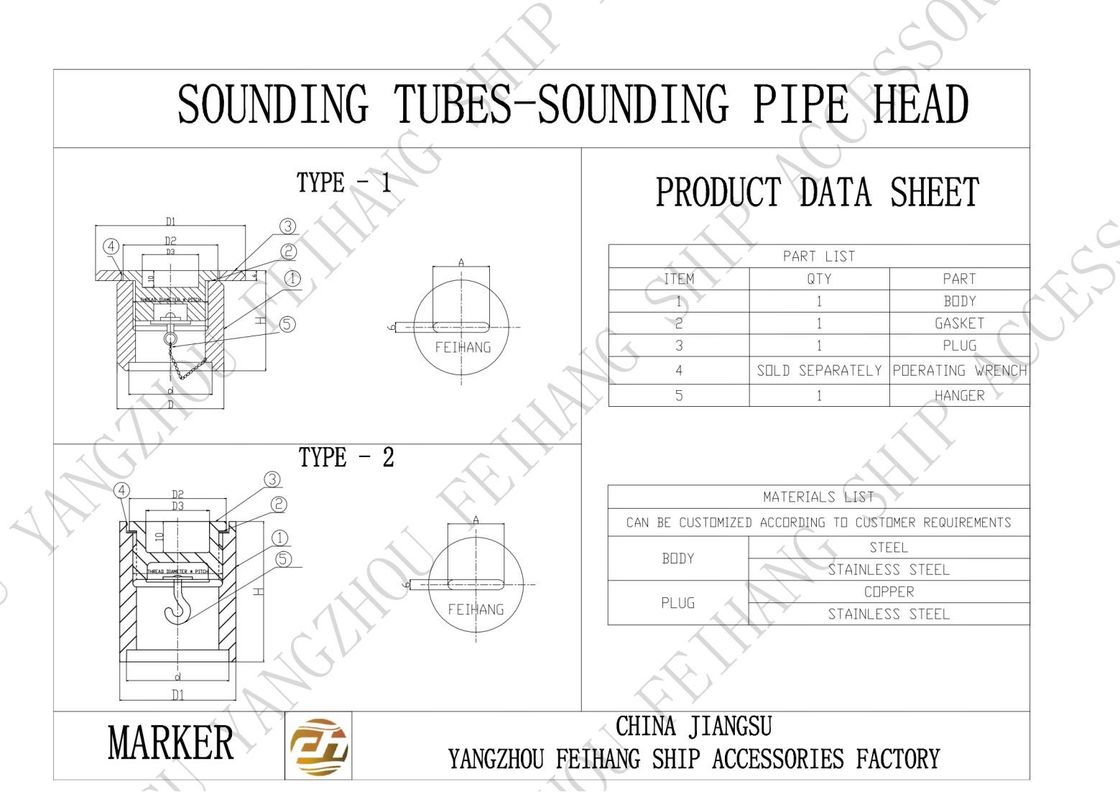 DN40-DN150 Tubos de acero fundido de sondeo Cabeza de tubería para el tanque de lastre Conectores de soldadura de fondo
