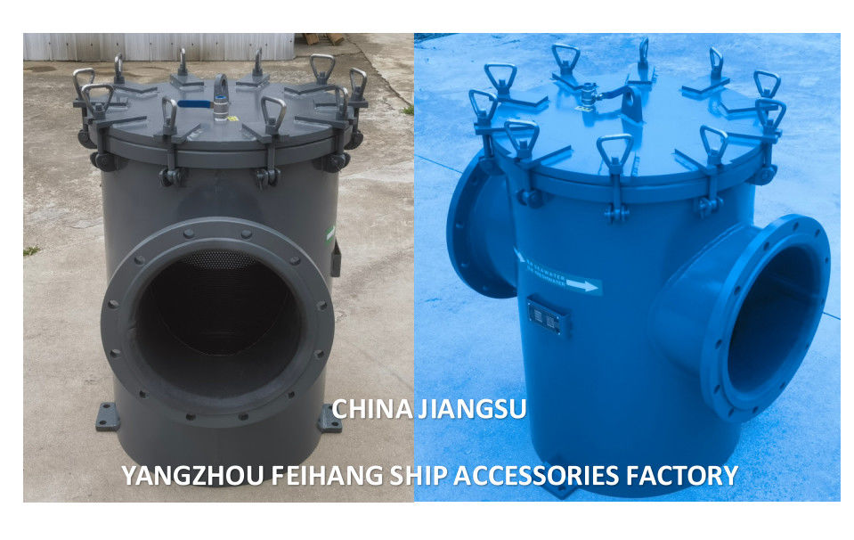 Revestimiento de caucho Revestimiento de agua de mar de acero carbono Con válvula de escape / salida de descarga malla de 5 mm extremo de brida