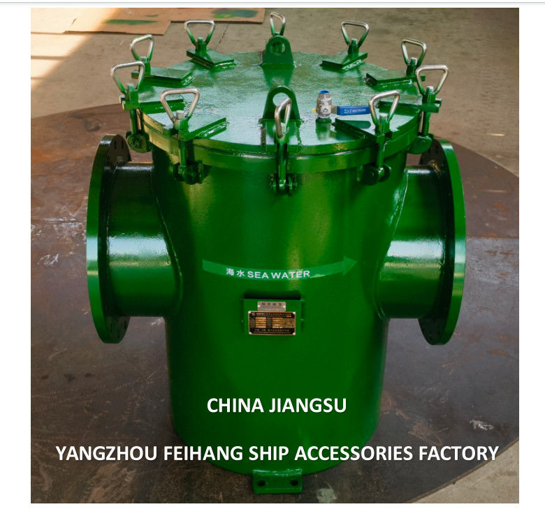 Revestimiento de caucho Revestimiento de agua de mar de acero carbono Con válvula de escape / salida de descarga malla de 5 mm extremo de brida