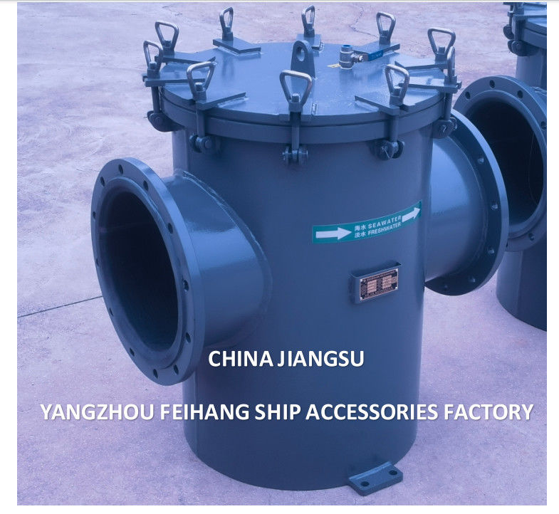 Revestimiento de caucho Revestimiento de agua de mar de acero carbono Con válvula de escape / salida de descarga malla de 5 mm extremo de brida