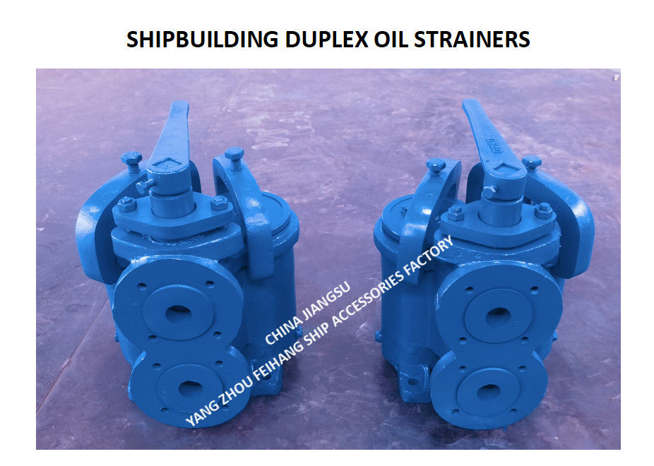 Filtro de aceite duplex de hierro fundido con brida para la construcción naval