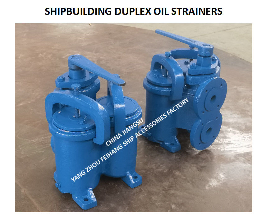 Filtro de aceite duplex de hierro fundido con brida para la construcción naval