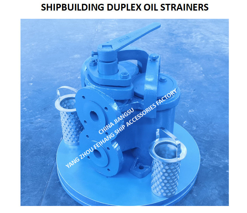 Filtro de aceite duplex de hierro fundido con brida para la construcción naval
