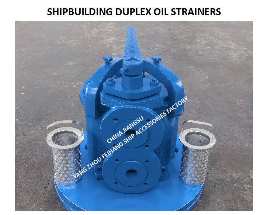 Filtro de aceite duplex de hierro fundido con brida para la construcción naval