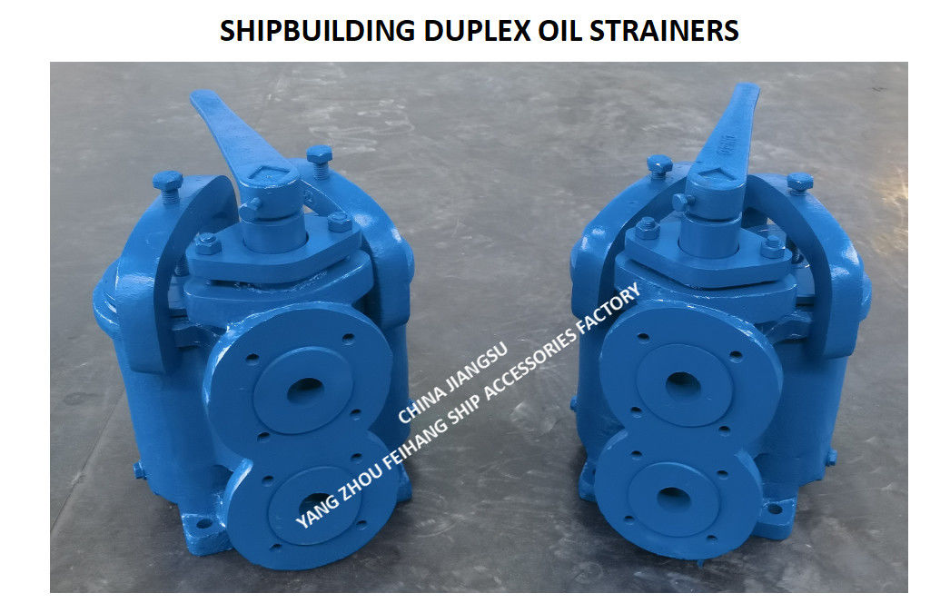 Filtro de aceite duplex de hierro fundido con brida para la construcción naval