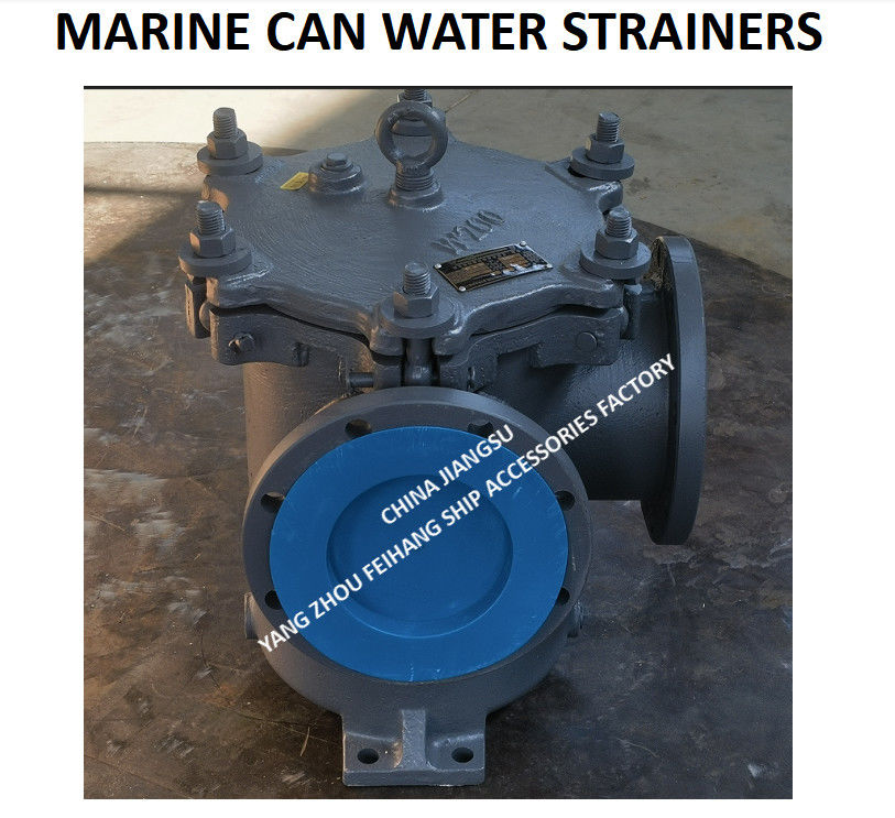 Filtro de agua de lata de hierro fundido marino 5K-200A tipo LA para la bomba principal de agua de mar con cesta de filtro de acero inoxidable