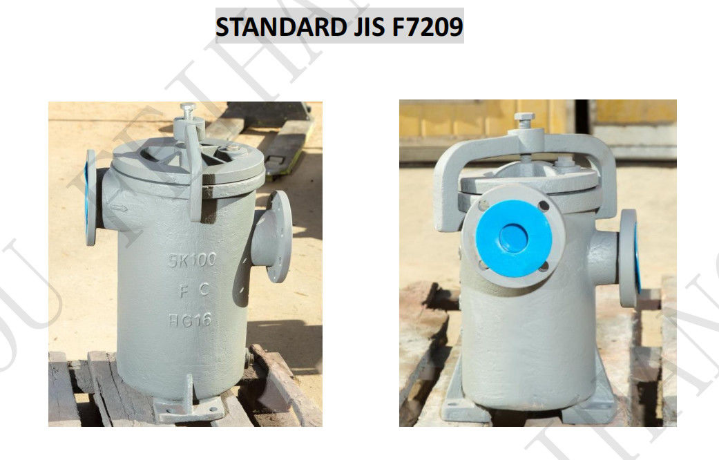 Datos técnicos para el JIS F7209 Deformaciones de aceite simples y cuerpo de filtro de una sola cesta de aceite - hierro fundido y filtro - acero inoxidable