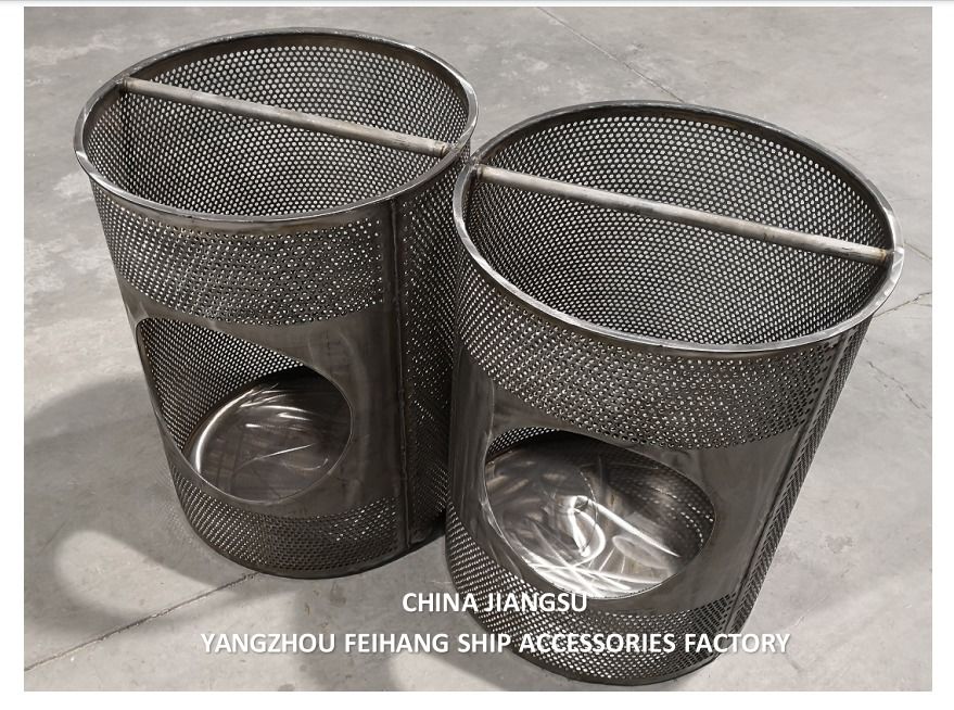 Filtros de agua de mar tipo cesta SUS316 para uso marino, acero inoxidable, color natural