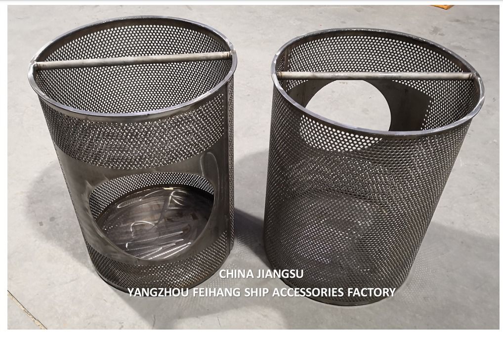 Filtros de agua de mar tipo cesta SUS316 para uso marino, acero inoxidable, color natural