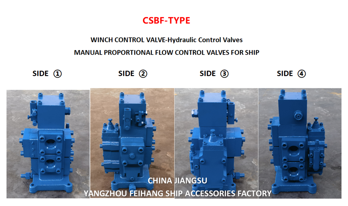 Válvulas de control de PC modelo CSBF-G32 para circuitos hidráulicos de serie Válvulas de control de flujo proporcionales manuales para buques