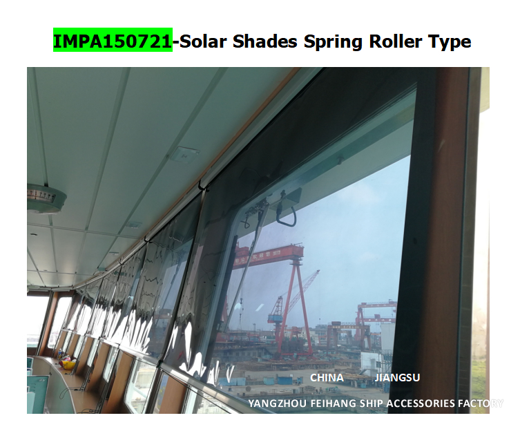 Marine Solar screen roller type blind with cassette box- Blind for the vessel’s bridge window