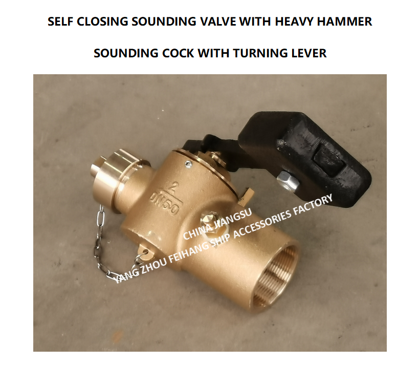FH-50A CB/T3778-99 SOUNDING SELF-CLOSING VALVE & Sounding cock bronze self closing 360 degrees with testvalve BSP