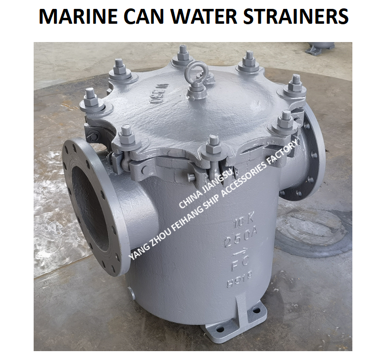 IMPA872011-CAN WATER STRAINERS JIS FH-10K-250A S-TYPE (JIS F7121) SIZE:FACE TO FACE 680MM, OD-400MM,PCD-355MM,BOLT 12*25MM,BODY-CAST IRON FILTER-STAINLESS STEEL