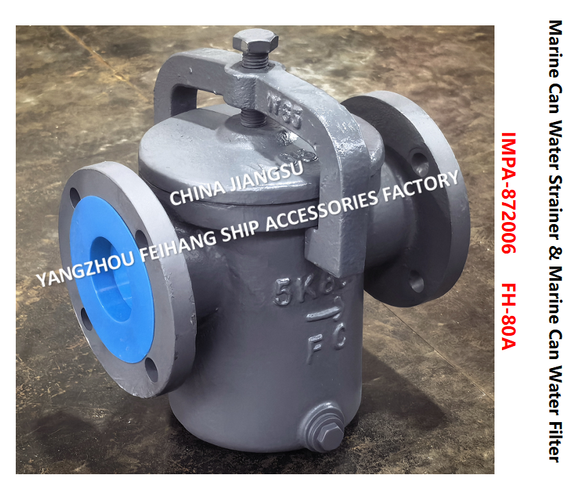 Technical parameter drawings For Can Water Strainer FH-5K-80A  & Can Water Filter FH-10K-80A Cast iron body, stainless steel filter element