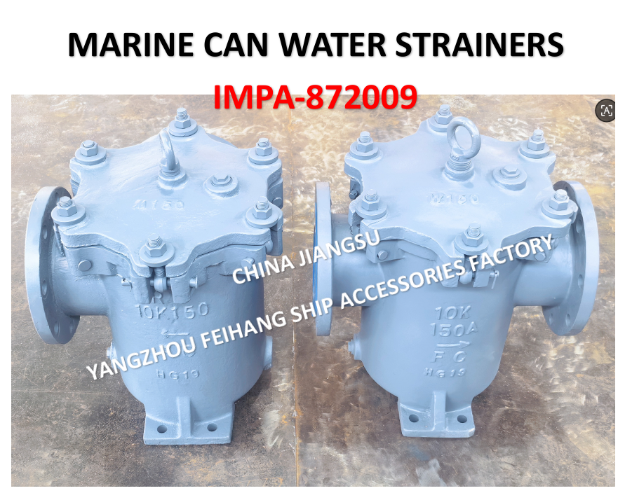 IMPA872009 MARINE CAN WATER FILTER 10K-150A S-TYPE - MARINE CAN WATER STRAINERS 10K-150A LB-TYPE CAST IRON BODY WITH STAINLESS STEEL FILTER CARTRIDGE